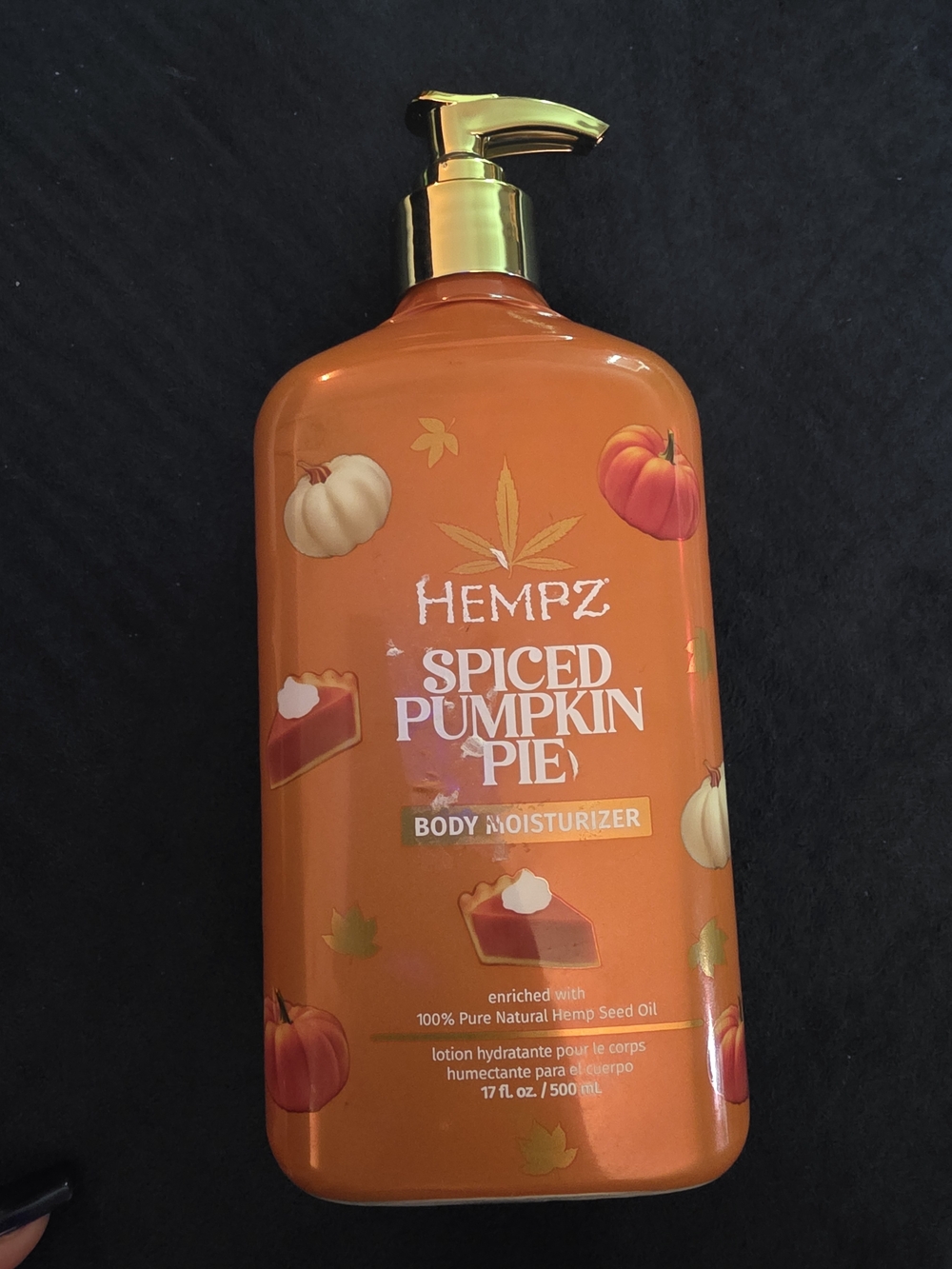 Hempz Spiced Pumpkin Pie Body Moisturizer - Orange with Gold Pump